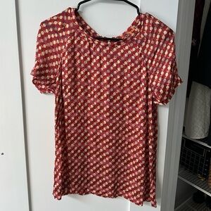 Tory Burch Red and Cream Polka Dot Blouse